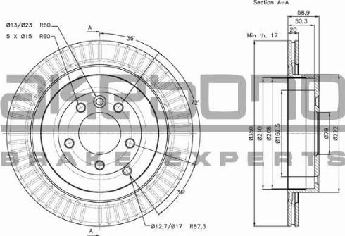 Akebono BN-0791 - Тормозной диск avtokuzovplus.com.ua