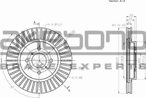 Akebono BN-0801E - Гальмівний диск autocars.com.ua