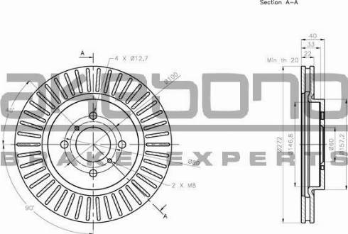 Akebono BN-0801 - Гальмівний диск autocars.com.ua