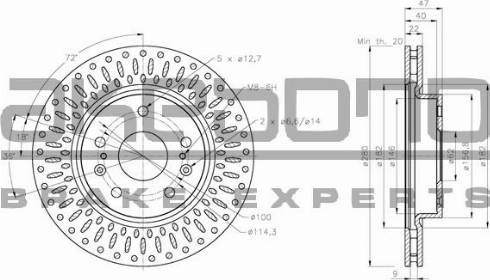 Akebono BN-0825E - Тормозной диск avtokuzovplus.com.ua