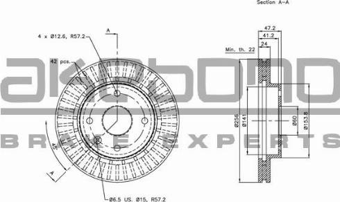 Akebono BN-0829E - Тормозной диск avtokuzovplus.com.ua