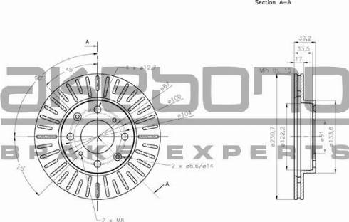 Akebono BN-0832E - Тормозной диск avtokuzovplus.com.ua