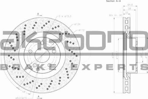 Akebono BN-0834 - Тормозной диск avtokuzovplus.com.ua