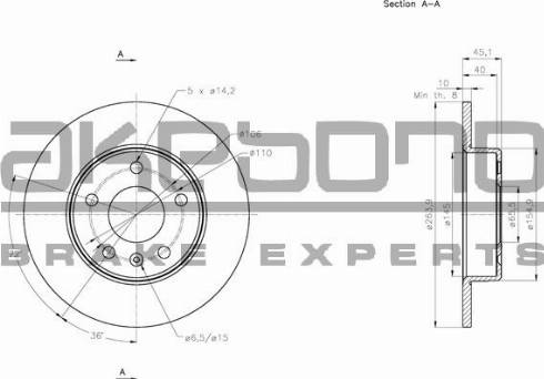 Akebono BN-0862E - Гальмівний диск autocars.com.ua