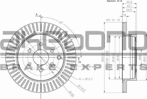 Akebono BN-0864 - Тормозной диск avtokuzovplus.com.ua