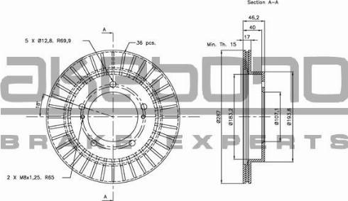 Akebono BN-0870 - Тормозной диск avtokuzovplus.com.ua