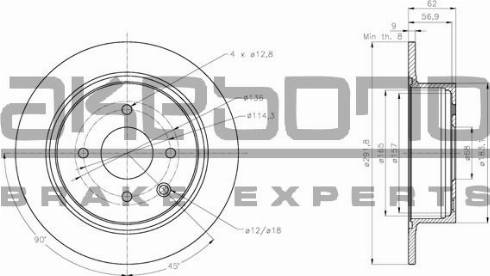 Akebono BN-0878 - Гальмівний диск autocars.com.ua