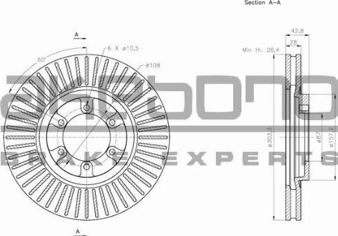 Akebono BN-0890 - Тормозной диск autodnr.net