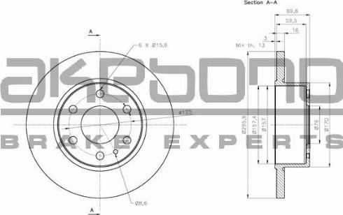 Akebono BN-0909E - Тормозной диск avtokuzovplus.com.ua