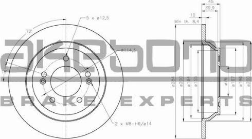 Akebono BN-0916 - Гальмівний диск autocars.com.ua