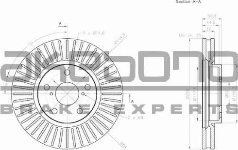 Akebono BN-0927E - Тормозной диск autodnr.net