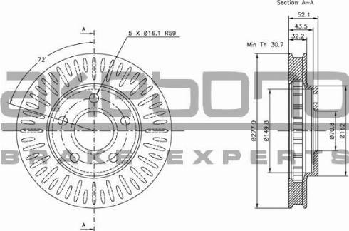 Akebono BN-0933E - Гальмівний диск autocars.com.ua