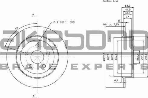 Akebono BN-0936 - Гальмівний диск autocars.com.ua