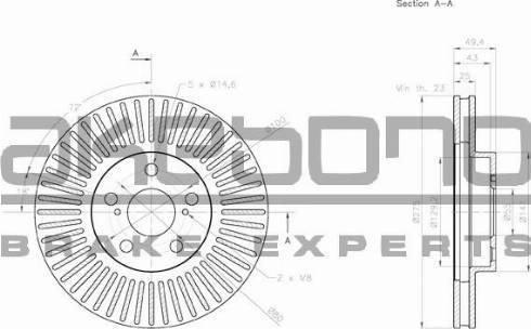 Akebono BN-0970E - Гальмівний диск autocars.com.ua