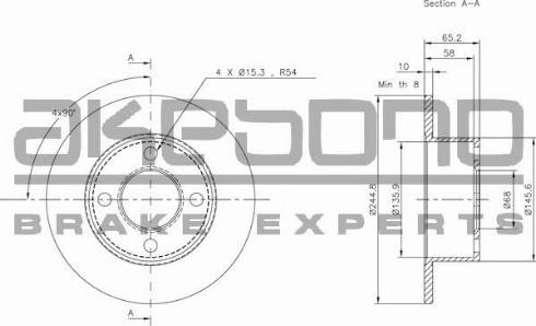 Akebono BN-0981E - Тормозной диск avtokuzovplus.com.ua