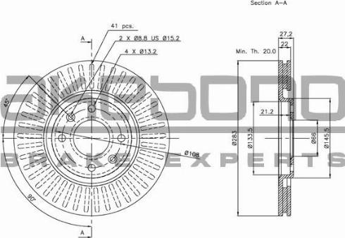 Akebono BN-0995 - Тормозной диск autodnr.net