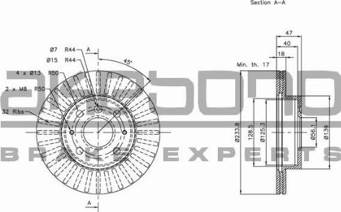 Akebono BN-1011E - Гальмівний диск autocars.com.ua