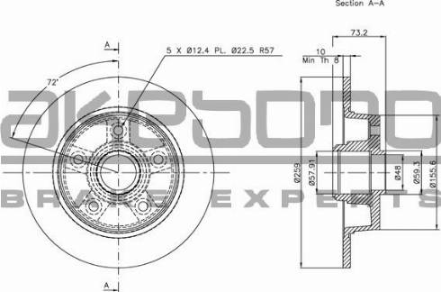 Akebono BN-1013 - Гальмівний диск autocars.com.ua