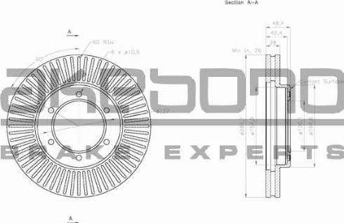 Akebono BN-1083E - Гальмівний диск autocars.com.ua