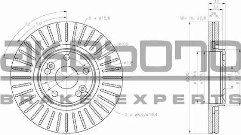 Akebono BN-1186E - Гальмівний диск autocars.com.ua