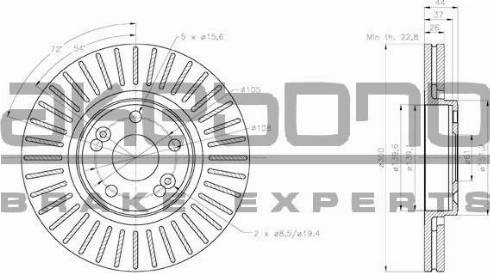 Akebono BN-1186 - Гальмівний диск autocars.com.ua