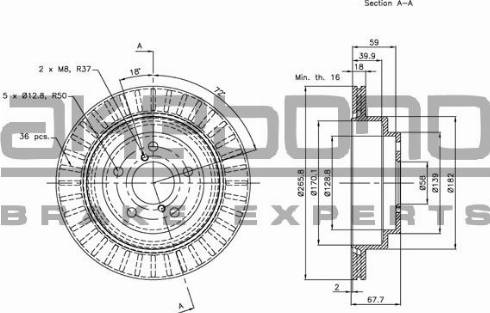 Akebono BN-1212E - Тормозной диск autodnr.net