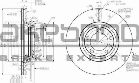 Akebono BN-1281 - Гальмівний диск autocars.com.ua