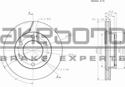 Akebono BN-1294 - Гальмівний диск autocars.com.ua