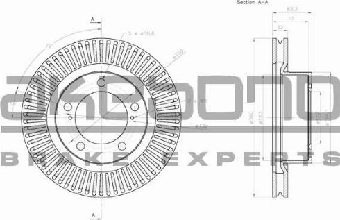 Akebono BN-1298 - Гальмівний диск autocars.com.ua