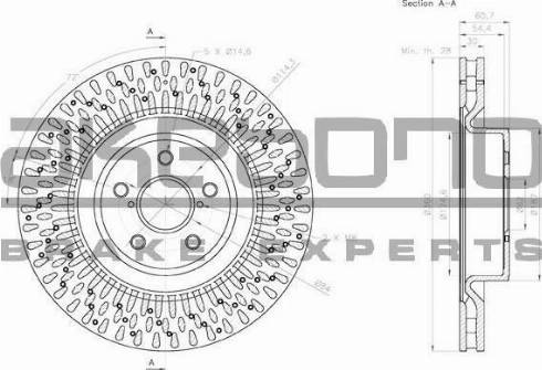 Akebono BN-1323 - Гальмівний диск autocars.com.ua