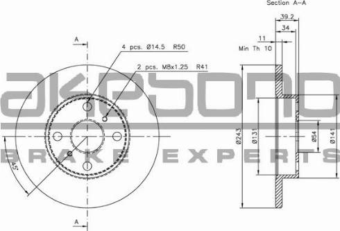 Akebono BN-1341E - Тормозной диск autodnr.net