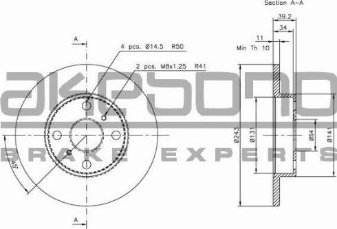 Akebono BN-1341 - Тормозной диск autodnr.net