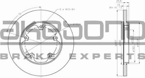 Akebono BN-1355E - Тормозной диск autodnr.net