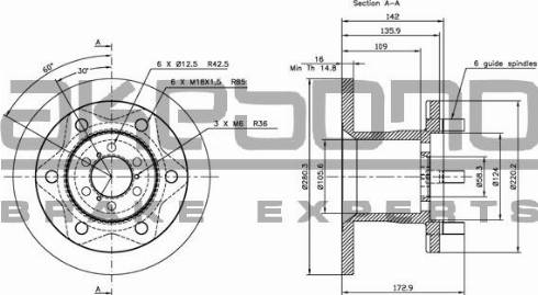 Akebono BN-1358E - Гальмівний диск autocars.com.ua