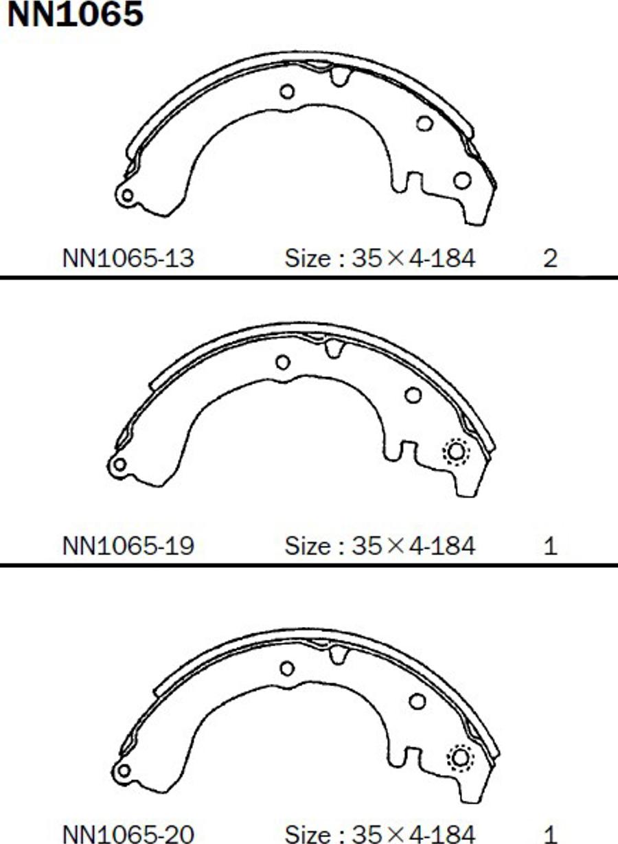 Akebono NN1065 - Комплект тормозных колодок, барабанные avtokuzovplus.com.ua