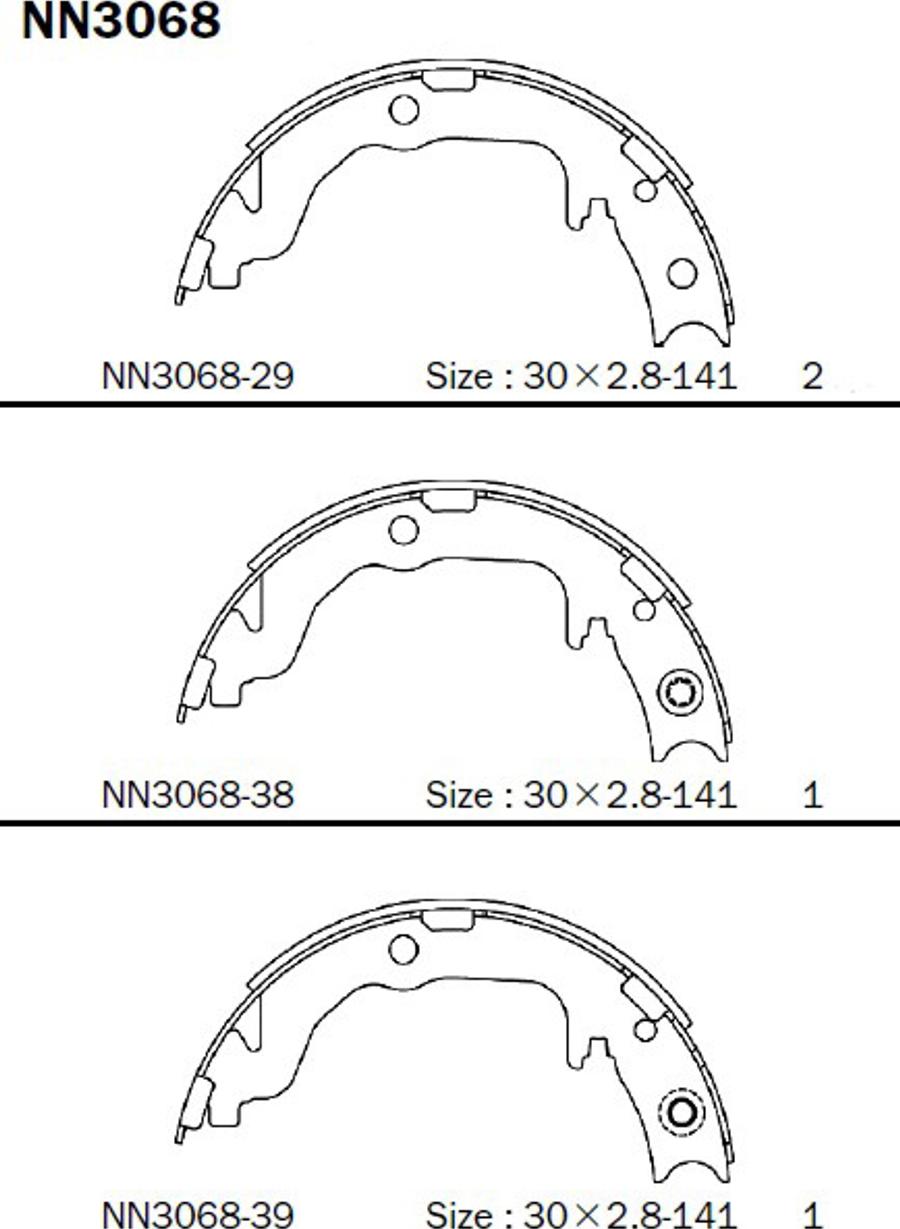 Akebono NN3068 - Комплект тормозов, ручник, парковка autodnr.net