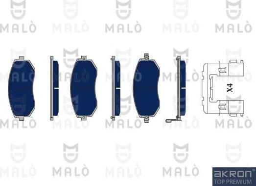 AKRON-MALÒ 1050044 - Гальмівні колодки, дискові гальма autocars.com.ua