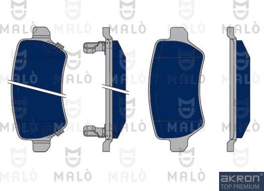 AKRON-MALÒ 1050050 - Гальмівні колодки, дискові гальма autocars.com.ua