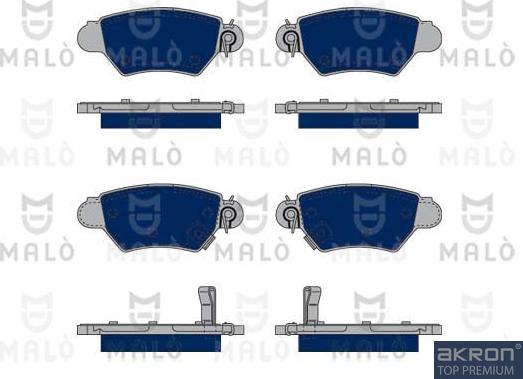 AKRON-MALÒ 1050052 - Гальмівні колодки, дискові гальма autocars.com.ua
