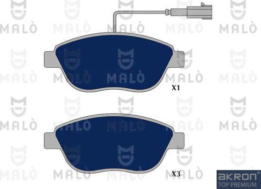 AKRON-MALÒ 1050068 - Гальмівні колодки, дискові гальма autocars.com.ua