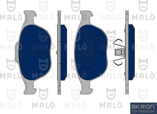 AKRON-MALÒ 1050076 - Гальмівні колодки, дискові гальма autocars.com.ua