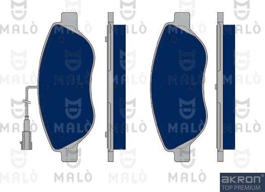AKRON-MALÒ 1050100 - Гальмівні колодки, дискові гальма autocars.com.ua