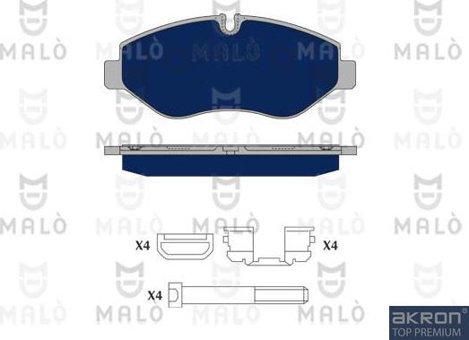 AKRON-MALÒ 1050102 - Гальмівні колодки, дискові гальма autocars.com.ua
