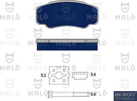 AKRON-MALÒ 1050125 - Гальмівні колодки, дискові гальма autocars.com.ua