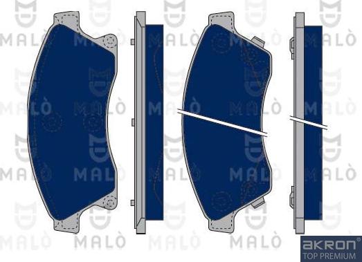 AKRON-MALÒ 1050143 - Гальмівні колодки, дискові гальма autocars.com.ua