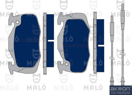 AKRON-MALÒ 1050147 - Гальмівні колодки, дискові гальма autocars.com.ua