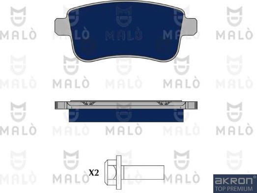 AKRON-MALÒ 1050175 - Гальмівні колодки, дискові гальма autocars.com.ua