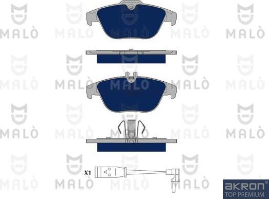 AKRON-MALÒ 1050191 - Гальмівні колодки, дискові гальма autocars.com.ua