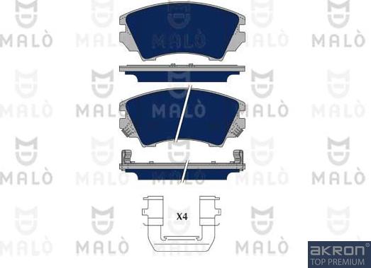 AKRON-MALÒ 1050201 - Гальмівні колодки, дискові гальма autocars.com.ua