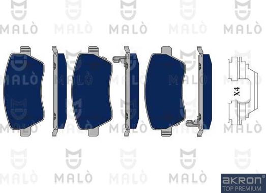 AKRON-MALÒ 1050204 - Гальмівні колодки, дискові гальма autocars.com.ua